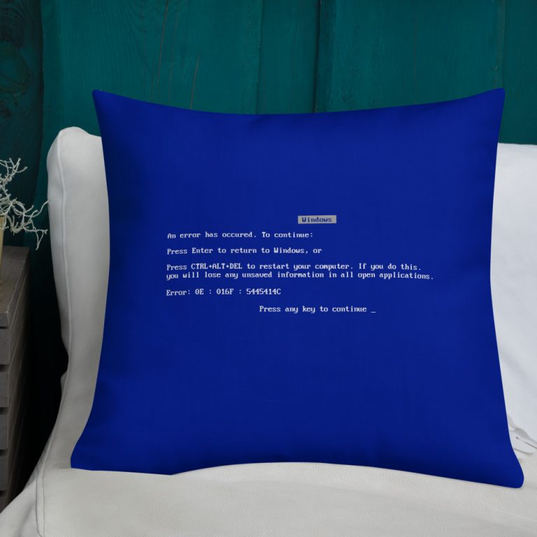 Blue Screen of Death Pillow CrashPillows
